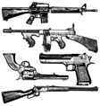 Grunge gun collection vector image