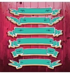 Vintage 3D Ribbons Set vector image