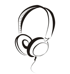 Head phones vector image