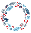 Christmas retro holiday wreath isolated on white vector image