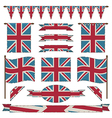 Union jack flags and ribbons vector image