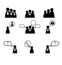 Human management icons set vector image