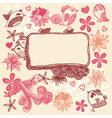 Floral and birds sketch vector image