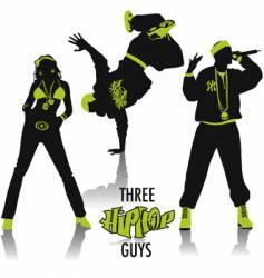 Hip-hop silhouettes vector image