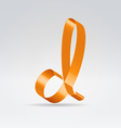 Silk ribbon letter abc vector image