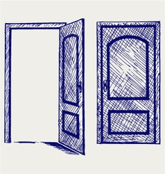 Open door vector image