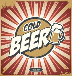 Vintage beer sign vector image