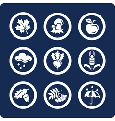 Autumn icons vector image