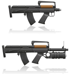 Machine gun with a short barrel and grenade vector image