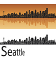 Seattle skyline in orange background vector image