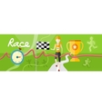 Winning athlete crosses the finish line vector image