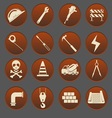 Construction Icon Set Gradient Style vector image