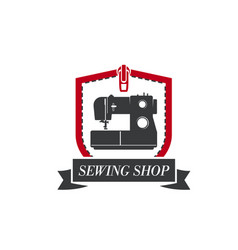 Sewing machine icon for tailor dressmaker vector image