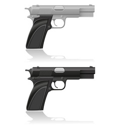 Silver and black automatic pistol vector image