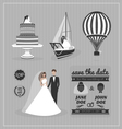 Set of wedding design elements vector image