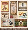 Vintage labels set vector image