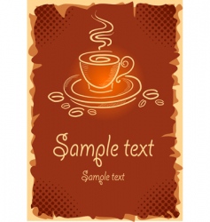 Background with art coffee cup vector image