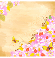 Cherry flower corner vector image