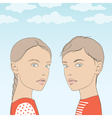 Twins brother and sister Twins brother and sister vector image