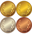 Set of the gold silver and bronze coins vector image