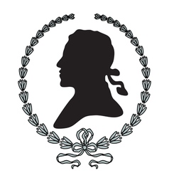 Laurel wreath with man silhouette vector image