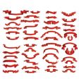 Red ribbons set vector image