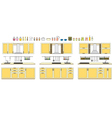 Sets of kitchen furniture vector image