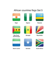 African countries flags set 5 vector image