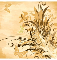 Flowers on papyrus background vector image