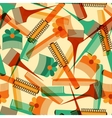 Hairdressing tools seamless pattern in retro style vector image