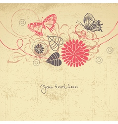Abstract floral background with butterflies Abstract floral background with butterflies vector image