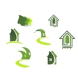 Green ecological symbols vector image