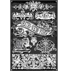 Vintage Blackboard Hand Drawn Banners and Labels vector image