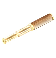 Antique brass telescope vector image