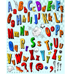 Comic book alphabet Comic book alphabet vector image