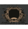 Shield with floral and grunge vector image