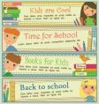 Kids in school banners vector image