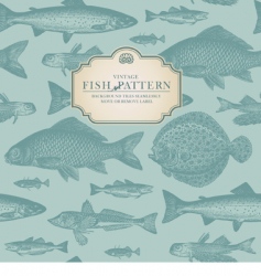 Retro fish pattern vector image
