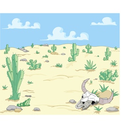 Desert landscape with cactuses vector image