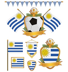 Uruguay flags vector image