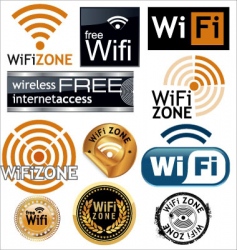 Free wifi zone signs vector image