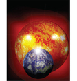 Earth and sun in cosmos vector image