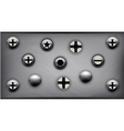 Screws on metal plate vector image