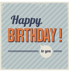 Retro vintage birthday card vector image