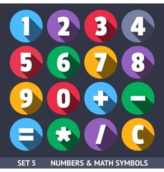 Numbers and Mathematical Symbols Icons With Long Numbers and Mathematical Symbols Icons With Long vector image