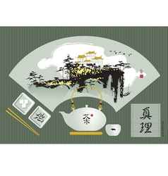 Tea set vector image
