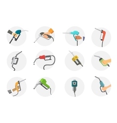 Filling gas station pistol Filling gas station pistol vector image