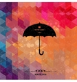 Retro umbrella on colorful geometric background vector image