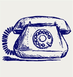 Telephon with rotary dial vector image