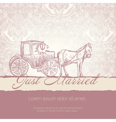 Wedding vintage card vector image
